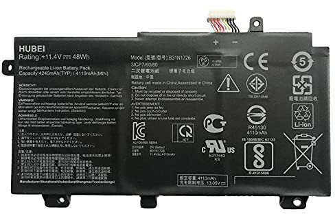 B31N1726 B31BnEH B31Bn91 A41LK9H Reemplazo de la batería del portátil para ASUS FX80 FX86 TUF FX504 FX504GE FX504GM FX505 FX505DT FX505DY FX505GE FX505GD FX505GM A15 FA506IU A17 FA706II(11.4V 48Wh)-A