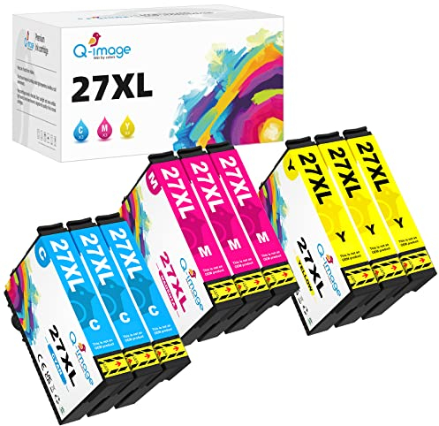 Q-image 27XL Druckerpatronen Kompatibel für Epson 27 XL Patronen Kompatibel für Workforce WF-3620DWF WF-3640DTWF WF-7110DTW WF-7210DTW WF-7610DWF WF-7620DTWF WF-7710DWF WF-7715DWF WF-7720DTWF