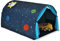 COSTWAY Kinderspielhaus, Kinderzelt mit Fenster & Tasche, Spielzelt mit doppeltem Vorhang, Spielhaus Kinder Indoor & Outdoor, Kinderspielzelt für Jungen und Mädchen(Blau)