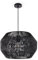 Paco Home Pendelleuchte Esstisch Papier Boho Hängelampe Esszimmer Lampe E27 Hängeleuchte Rattan, Farbe:Schwarz (Ø35cm), Leuchtenart/Farbe:Pendelleuchte - Schwarz