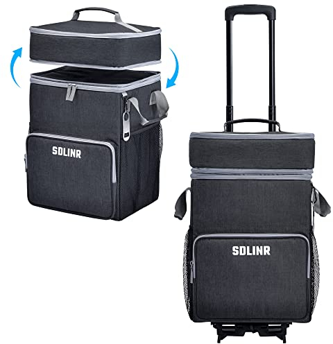 SDLINR Enfriador grande con ruedas de 72 latas, Nevera Portatil Frío y Calor, a prueba de fugas, bolsa térmica suave con ruedas y asa plegable para playa, camping, patio, viajes al aire libre