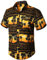 Enlision Hawaii Hemd Männer Sommer Herren Funky Hawaiihemd Kurzarm Braun Blumenhemden Aloha Palmen mit Brusttasche Hawaii Shirt Strandhemd 3XL