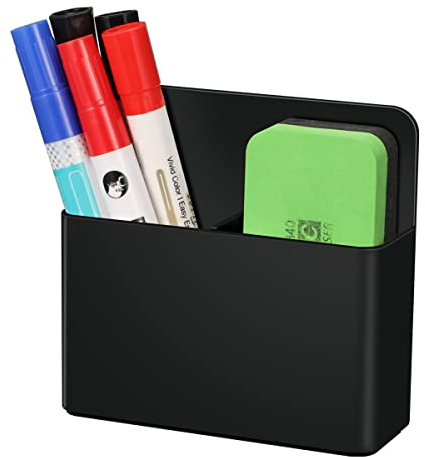 CaseBot Stifthalter Magnetisch, Stifthalter Trocken Abwischbarer Markerhalterung für Whiteboard, Magnettafel Kühlschrank Spind sowie die metallische Oberflächen Marker Organizer Storage, Schwarz