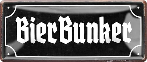 schilderkreis24 Blechschild 28×12 cm – Bier Spruch – Bar, Stammtisch & Partykeller (Bierbunker)