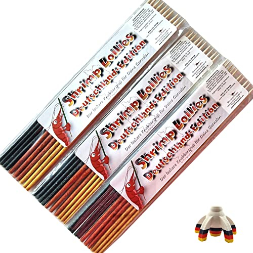 Shrimp-Lollies Deutschland Mix (3x10 Stück) + Halter2 / Garnelen Lollies Futter Blütenpollen Sticks Futterstangen