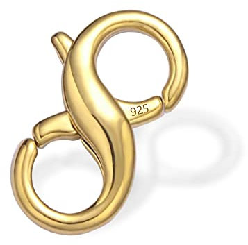 ALEXCRAFT Gold Lobster Clasp 14k Gold Plated 925 Sterling Silver Necklace Clasp Small Slide Bracelet Clasp for Jewellery Making 6x14 mm