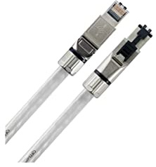 QED Reference Cat 8.1 Ethernet Cable, Gold plated Telegärtner plugs, 40Gb/s data rate, Pearl White PVC jacket - 1m/2m/3m/5m (3M)
