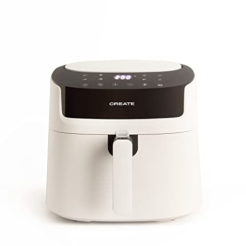 CREATE/FRYER AIR PRO LARGE/Heißluftfritteuse 6.2L Weiß/Mit Timer, Monitor LCD, praktisch, einfache Bedienung, 360º-Luftzirkulationssystem, 1800W