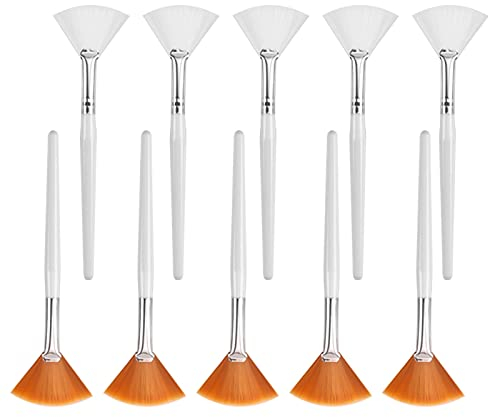NITAIUN 10 Pièces Brosses pour Masque Facial Brosses Pinceau éventail Paint Brush Brosses Faciales pour Masque de Peau Maquillage Femmes Filles Peeling Masque de Boue (10 Pièces)