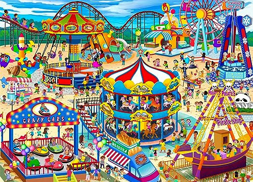Amusement Park Jigsaw Puzzles Age 14+ for Adults 1000 Piece Theme Park Jigsaws 1000 Pieces for Adults Gifts