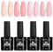 TOMICCA 4 Farben UV Nagellack Rose Nude Weiß Set Gel Nagellack Soak Off UV/LED Geschenk Nicht Giftig und Lange Dauer Für Starter Nail Art Salon DIY Home, 8ml