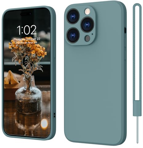 ElestBela für iPhone 15 Pro Hülle Silikon, Hanyhülle für iPhone 15 Pro Ultra Dünn Slim mit Microfiber, Kratzfeste Rundumschutz Case Schutzhülle Hülle Kühl Grau