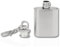 Mini Petaca Llavero Negro Plata Verde • Petaca de Acero Inoxidable Pequeña 1oz (30 ml) • Regalo Divertido para Hombres • Calendario de Adviento • Mini Regalos (Plata)