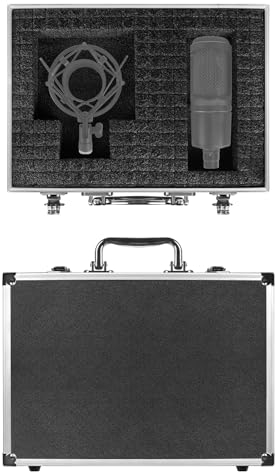 GEEKRIA for Creators Mikrofontasche, Hartschalen-Mikrofon-Tragetasche, Reise-Schutzhülle, kompatibel mit Audio-Technica AT2005USB, ATR2100x-USB, AT2020, Fifine K036, K025, Shure SM57 (schwarz),