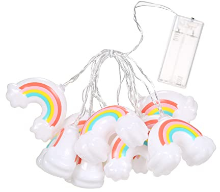 Maiju 152 cm 10 LED Regenbogen Lichterketten Weihnachten Dekorative Lichterkette LED Hängende Lichter Immer An Licht Modus für Festivals Ostern Karneval Partys