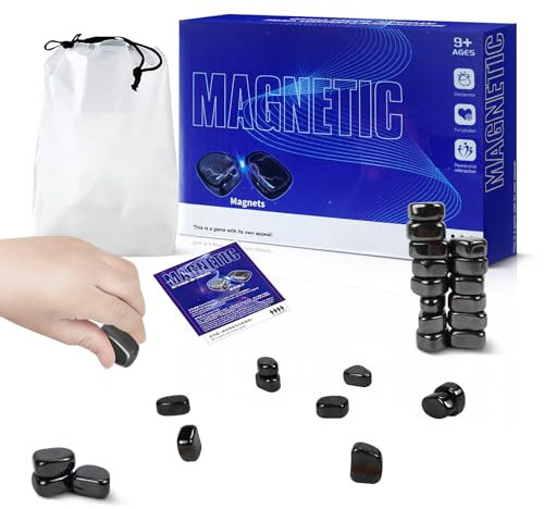Magnetic Chess Game Stones, Magnetic Effect Chess Set Battle Chess Board, Fun Table Top Magnet Game, Educational Checkers Board Game, Portable Chess Board Party Supplies for Family Gathering & Travel