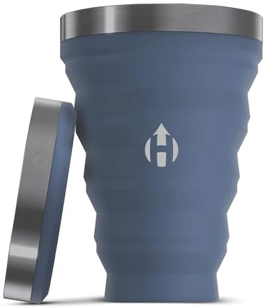 HYDAWAY Collapsible Pint - 16 oz Silicone & Steel Edge I Collapsible Cup for Beer, Water and Soda, Portable Cup for Party, Camping, Hiking and Hiking, Collapsible Travel Cups Fold Away