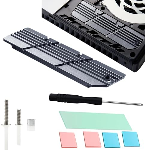 for PS5 Slim SSD Heatsink, JOYJOM NVME M.2 SSD Heatsink and Cover 2 in 1 for PS5 Slim SSD Heat Sink Cover for PS5 Slim Disc and Digital Edition and PS5 Pro
