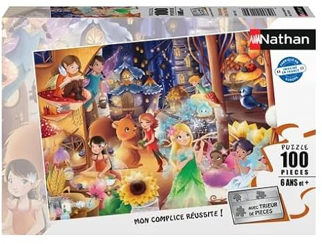 Nathan - Kinderpuzzle - 100 Teile - Die Feen - Mädchen oder Junge ab 6 Jahren - Hochwertiges Puzzle - Dicker und haltbarer Karton - Fantastisch - 12001139
