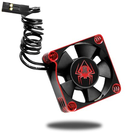 Chanmoo RC Car Metal Motor Cooling Fan 25mm 30mm 35mm 40mm 50mm RC Heatsink 28000RPM ESC Cooling Fans Red-Black Fit for 1/8 1/10 1/12 Scale RC Car 540 550 Brushless OR Brushed Motors (50mm)
