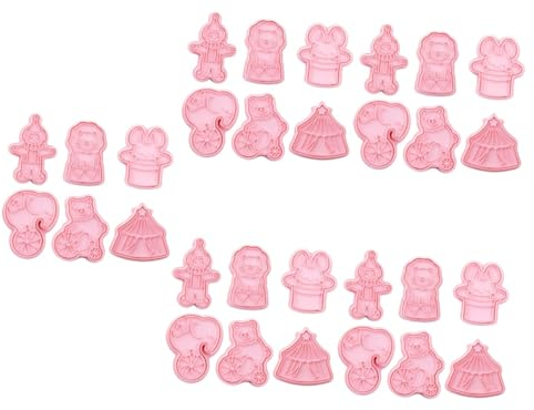 Garneck 30 Pièces Moule à Biscuits Emporte-pièce De Cirque Craquelins Animaux Animal Moule à Fondant De Cirque Mini-biscuits Emporte-pièces Animaux Trancheuse Rose Noël Plastique