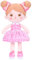 OUOZZZ Baby Puppe, Weiche Stoffpuppe mit Kleidung Rosa Gepunktetes Kleid, Plüsch Puppe Kuschelpuppe für Kinder ab 3 Monaten - Baby Geschenk zur Geburt Mädchen Jungen, 32cm