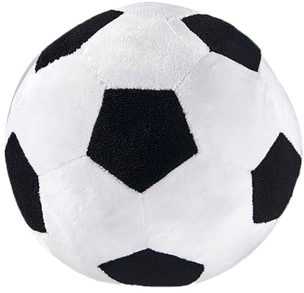 Plush Football/Basketball Toy 1:1 Realistic Stuffed Soft Soccer Ball Toy Size 5 Fluffy Classic Football Squishy Pillows Sleeping Hugging Plush Pillow Gift for Kids Adult Sports Fans (Football-round)