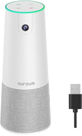 Nuroum C20 (2ª generación) Cámara Web de conferencias HD, cámara de videoconferencia 1080P con micrófono y Altavoz, cámara de computadora Todo en uno para computadora, Recogida de Voz de 14 pies,