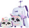 HTgroce Schulranzen Trolley Mädchen 7 Jahre Kinder Schulranzen Mit Rollen Kinderrucksack mit 2 Rollen Rucksack Schulrucksack Trolley Schultrolley Reisetasche mit Rollen