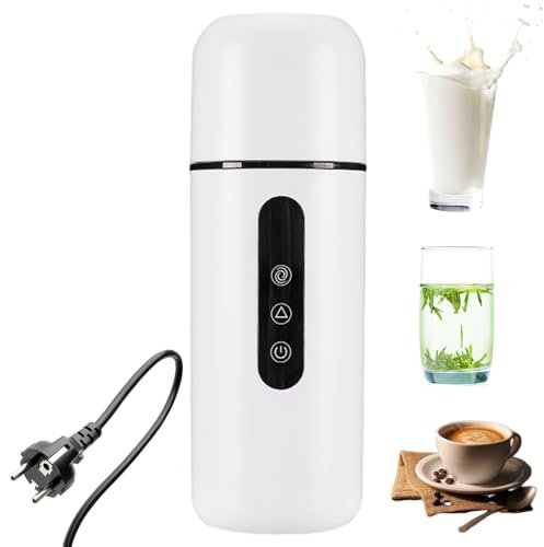 Reise Elektrisch Wasserkocher, 420ml 96W 12V/24V tragbarer Auto Heißwasserkocher, Reisewasserkocher mit eingebautem magnetischem Induktionsrührer, Edelstahl 304