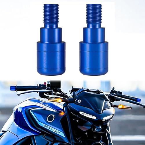 LOKLISUM Motorrad CNC Lenkerenden, Motorrad Lenkergriffe Lenkergewichte Motorrad Lenkerkappen Kompatibel für MT07 MT09 MT10 MT125 MT 07 09 10 125