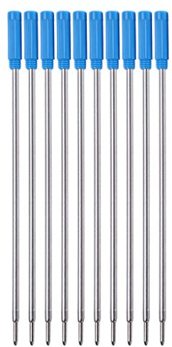 CYILPR Kugelschreiberminen, 10 Stück, Schwarz/Blau, Minenlänge 11,4 cm, 1,0 mm Spitze, für die meisten Metall-Kugelschreiber, Bürogebrauch