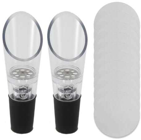 HSKRKOW 12 Stück Weinbelüfter Und Weindekanter Set, Weinausgießer,Mit 10 Wiederverwendbar Dropstop, Wein Einschenkhilfe, Premium Belüfter Und Dekanter, Rotwein Aerator Set Für Elegante Gießen