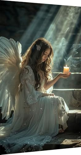 Diamond Painting Erwachsene Engel Diamond Painting Bilder, Diamond Painting Kerze, Diamond Painting Set mit Diamond Painting Zubehör, Crystal Art Basteln, Deko Wohnzimmer, Geschenke 90x180cm S2-305