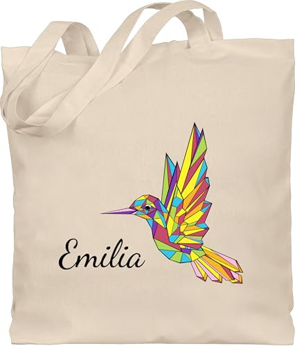 Baumwolltasche - Vogel - Personalisierbares Kolibri Geschenk mit Namen | Geschenkidee Vogel-Fans | - Unisize - Naturweiß - vögel tasche