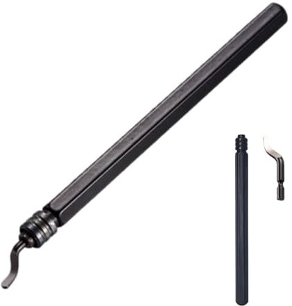 Resin Deburring Tool, Pipe Reamer Tool, Metal Deburring Tool Pen Type 360 Degree Rotating Deburring Tool, Trimming Tool with Steel Compact Beveling Tool with Pipe Handle