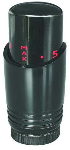 SOMATHERM FOR YOU, 601522803, Thermostatkopf M30x1,5 Design schwarz für Handtuchwärmer oder Designheizkörper, Modernes Design, Flüssigkeitsausdehnung, Anschluss mit einem M 30x1,5 Gewinde