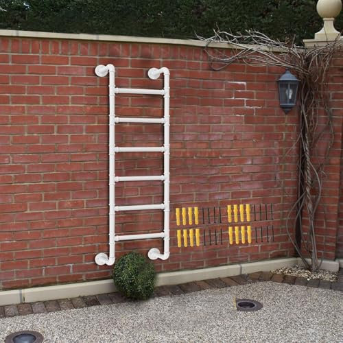 Fire Escape Ladder 3-8 Rung Basement Egress Ladder - White Metal Ladder Heavy Duty Egress Window Well Ladder for Fire Emergency Home Safety, Bed Climb Ladder(280cm/110in)