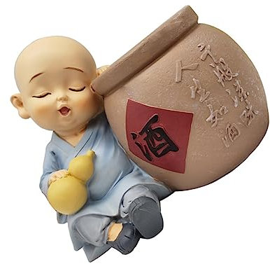 PRETYZOOM 1 Pc piccolo Zen arredamento bambino buddha arredamento cinese decorazione auto ornamento della festa vaso per piante mini statua del bambola in resina