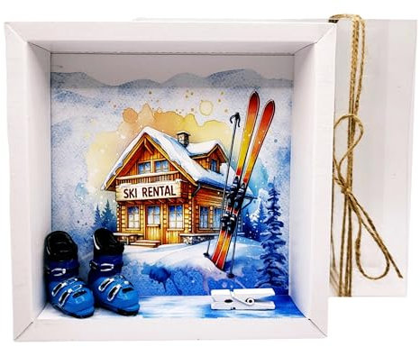 Geldgeschenk Verpackung Ski Fahren Winterurlaub Skiurlaub Berge Geschenk Skiausrüstung