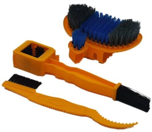 Bike Chain Cleaning Brush Tool - Chainset & Gear Cleaner, 3 Pack Effective Cleaning Brushes & Dusters | Lightweight Bike Cleaning Tools, Nett Kit