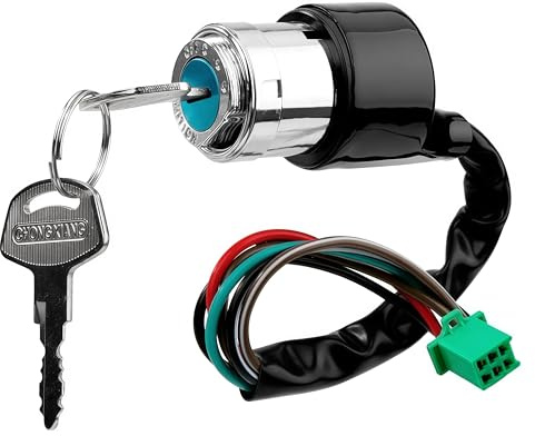 Tunejoy Zündschlüsselschalter 6 Polig 6 Draht Motorrad Zündschloss 12V Universal Zündstarterschalter für ATV Elektroroller Quad Dirt Pocket Bike