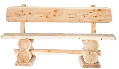 Rustikale Gartenbank aus Lärche - Massivholz Bank Naturbelassen - 120 cm Hochwertige Sitzbank für Terrasse & Garten - Zeitloses Design aus robustem Holz