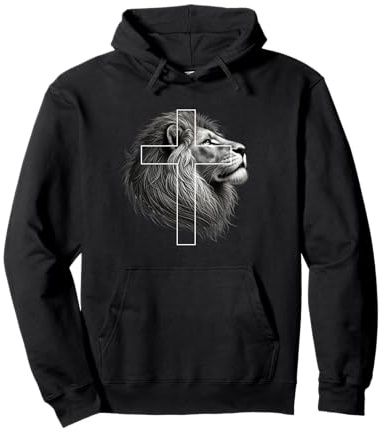 Jesus Löwe von Juda Christliches Kreuz Pullover Hoodie