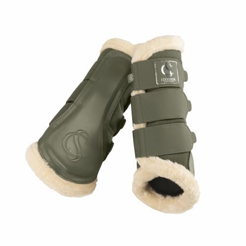 Eskadron Gamaschen Pferdegamaschen Mesh Fauxfur Classic Sports, Farbe:Dusty Olive, Größe:L