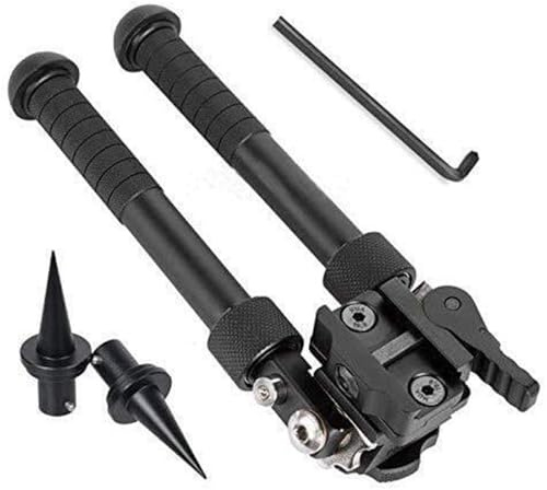 PBTMCD 6,5-9 Zoll Jagd-Zweibein, Faltbar, Verstellbar, QD-Hebelmontage, 360 Grad Drehbarer Adapter Mit Nägeln, Keymod Picatinny-Schienenmontage