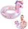 FAINCA Unicorno Gonfiabile Swimming Ring, Paillettes Glitterate Anello Per Il Nuoto, con Pompa Ad Aria Anello di Nuoto per Bambini, Adatto per Piscina, Spiaggia, Vacanze Estive 110 * 50 * 70 cm