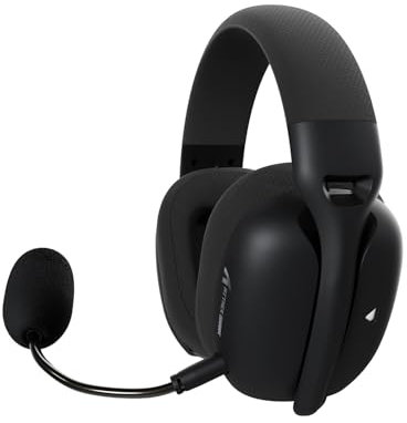 ATTACK SHARK L80PRO Wireless Gaming Headset Lightseed Tech-Built-in&Detachable Dual Microphone-Lightweight Headphone with Tri-Mode(2.4GHz USB C&A Dongle/BT/Wired)-for PC Mac PS4 PS5 Switch Win-Black