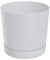 Vaso per piante in plastica XL con sottovaso, rotondo, bianco opaco, Ø 47 cm, grande con fondo rimovibile, resistente ai raggi UV, decorazione da giardino, vaso per piante, resistente al gelo