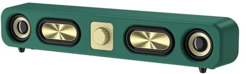 Altavoz Bluetooth inalámbrico retro con graves potentes, sonido envolvente 12D, tiempo de reproducción de 15 horas, diseño de madera para el hogar/juegos/al aire última intervensión - Soporte AUX/USB